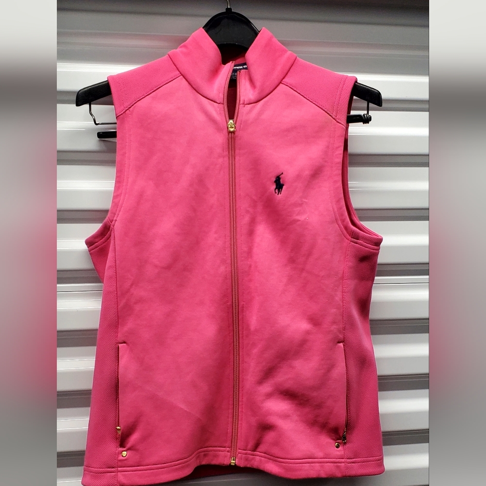 Ralph Lauren sport golf pink zip up vest
